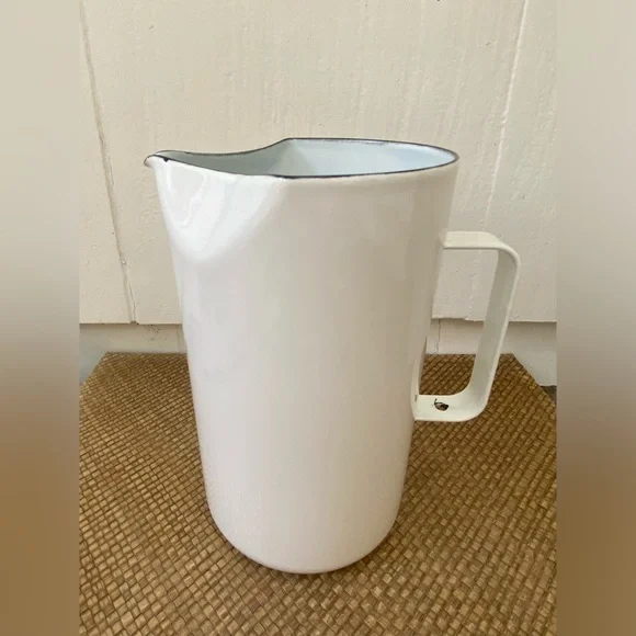 Rare 1960s Finland Kaj Franck for Arabia White Enamel Pitcher